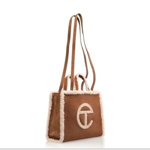 Ugg‎ Telfar Medium Shearling Bag Tote Travel Shopping Purse Brown Designer NEW